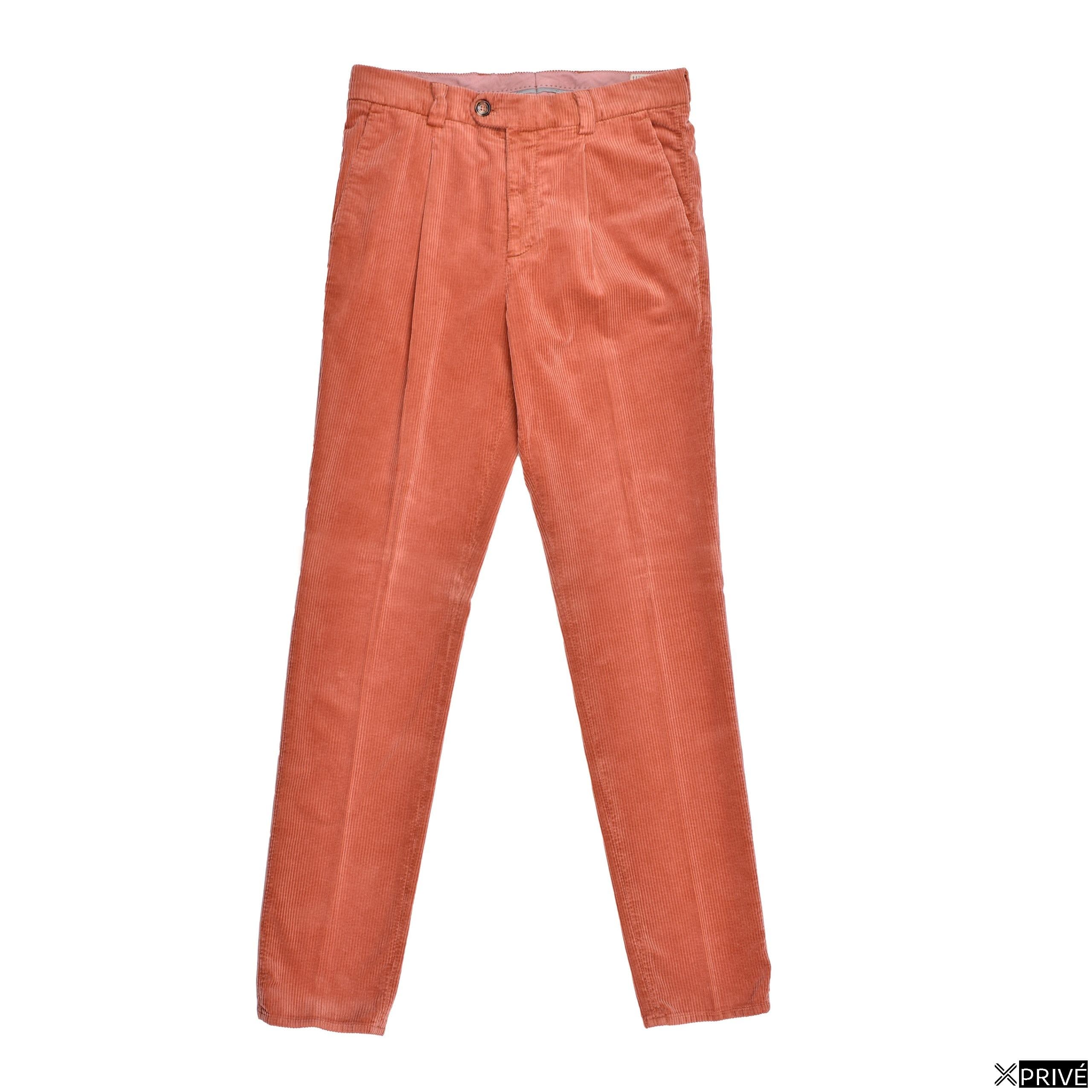 Orange Cotton Casual Pants — 1