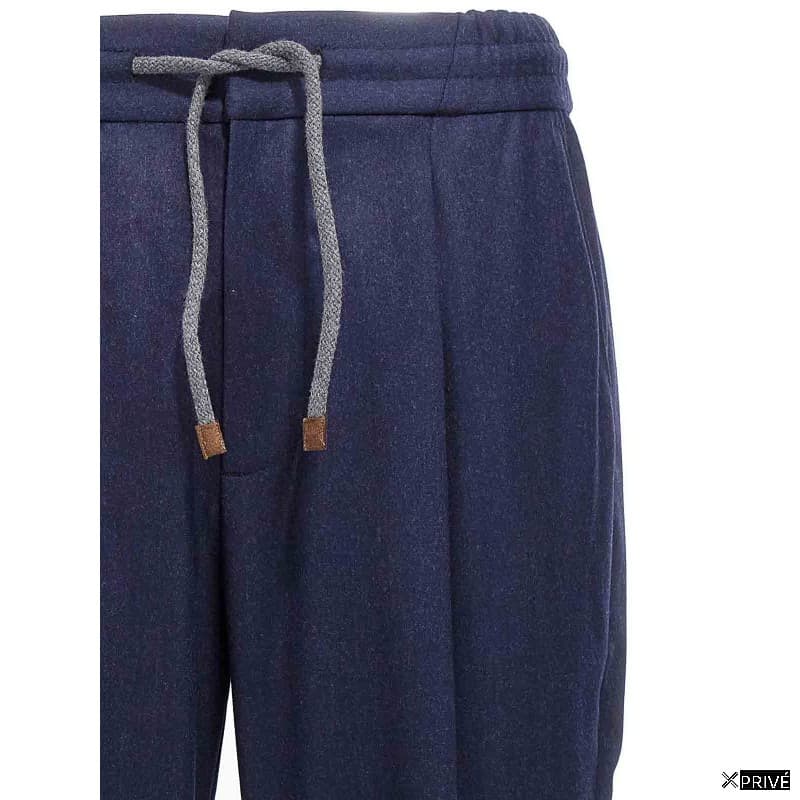 Blue Wool Casual Pants — 3