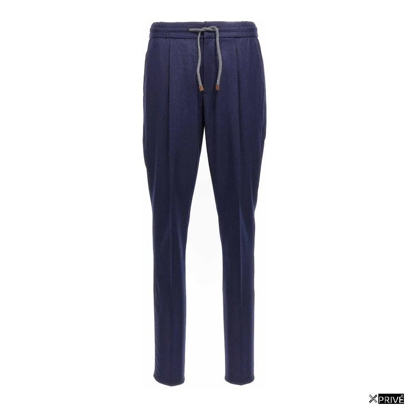 Blue Wool Casual Pants — 1