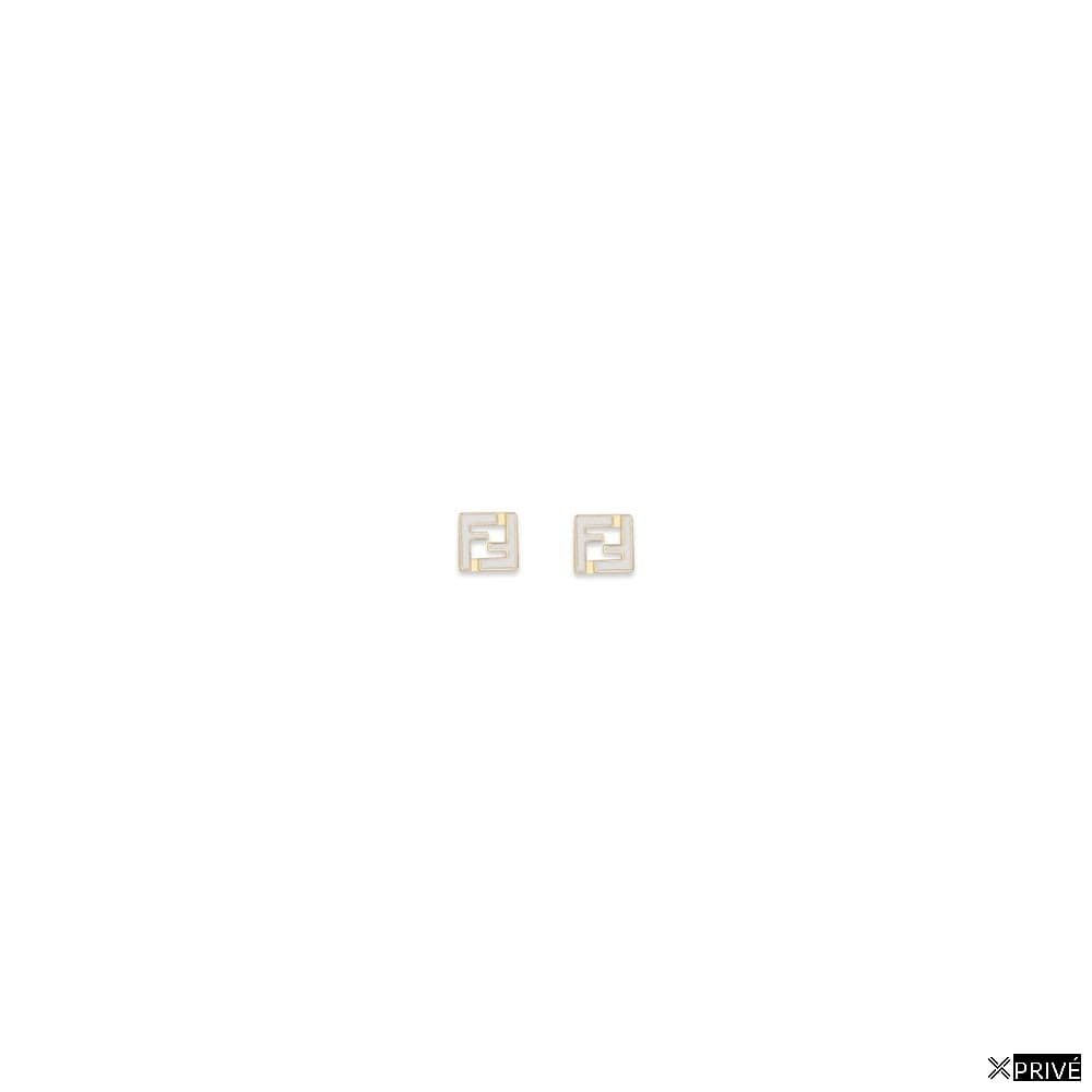 Boucle d’oreille blanche en Laiton — 1