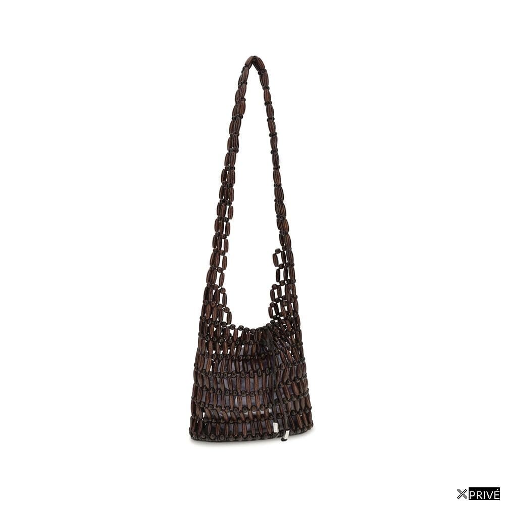 Sac bandoulière brun en Bois — 2