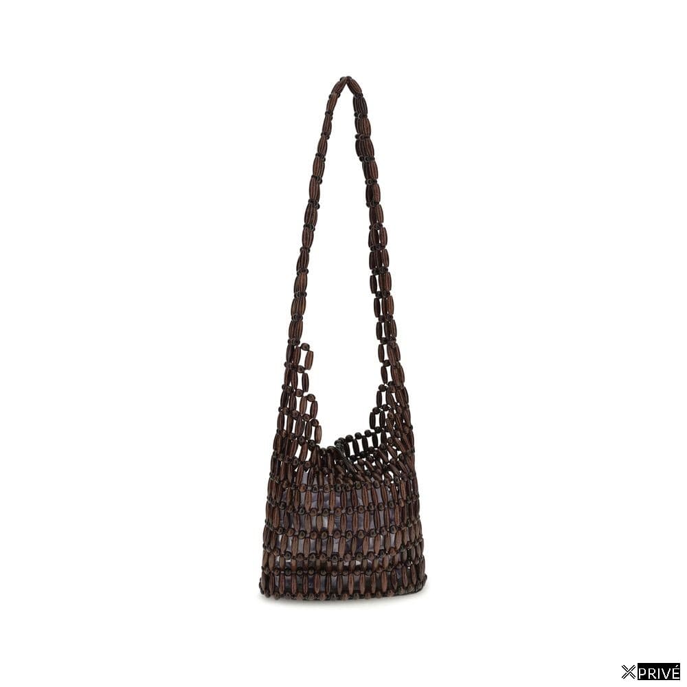 Sac bandoulière brun en Bois — 3
