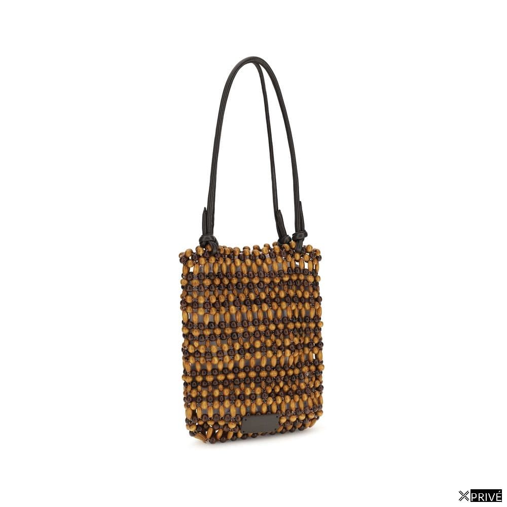 Sac bandoulière brun en Bois — 2