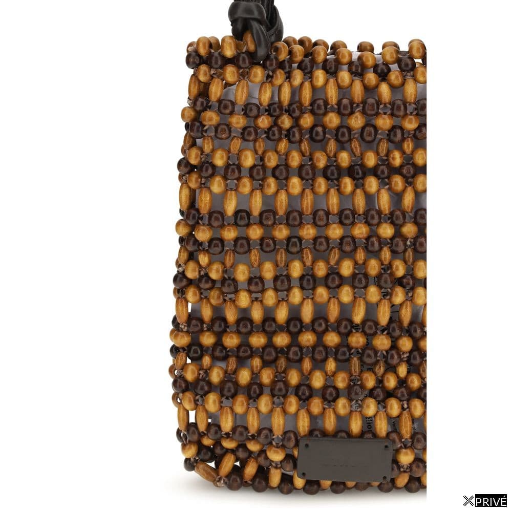 Sac bandoulière brun en Bois — 4