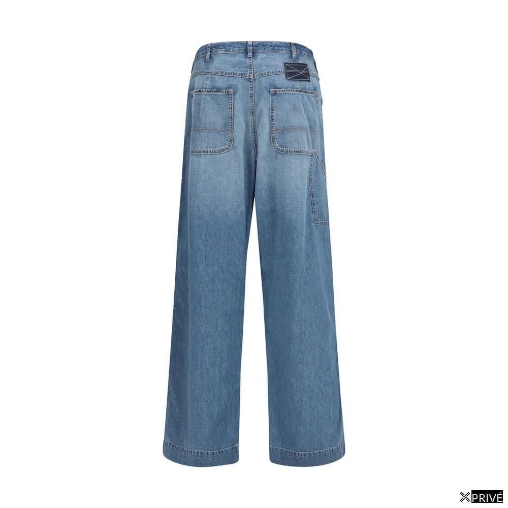 Blue Cotton Straight-Leg Jeans — 2