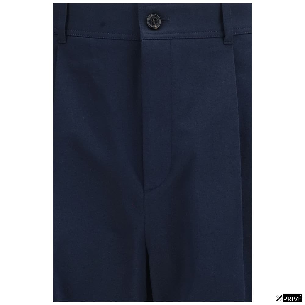 Blue Cotton Casual Pants — 3
