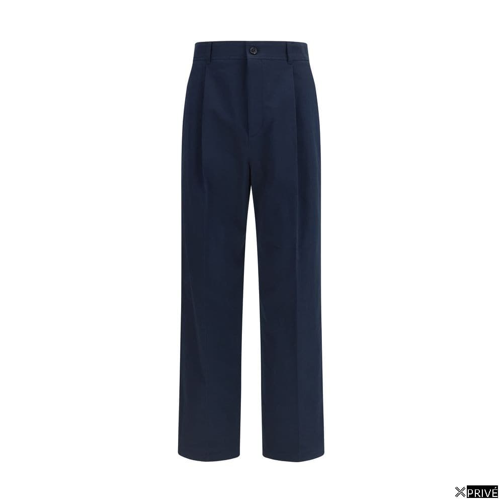 Blue Cotton Casual Pants — 1