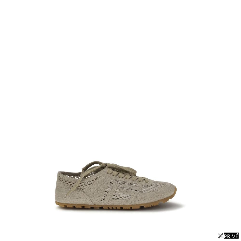Chaussures de sport beiges en Coton — 1