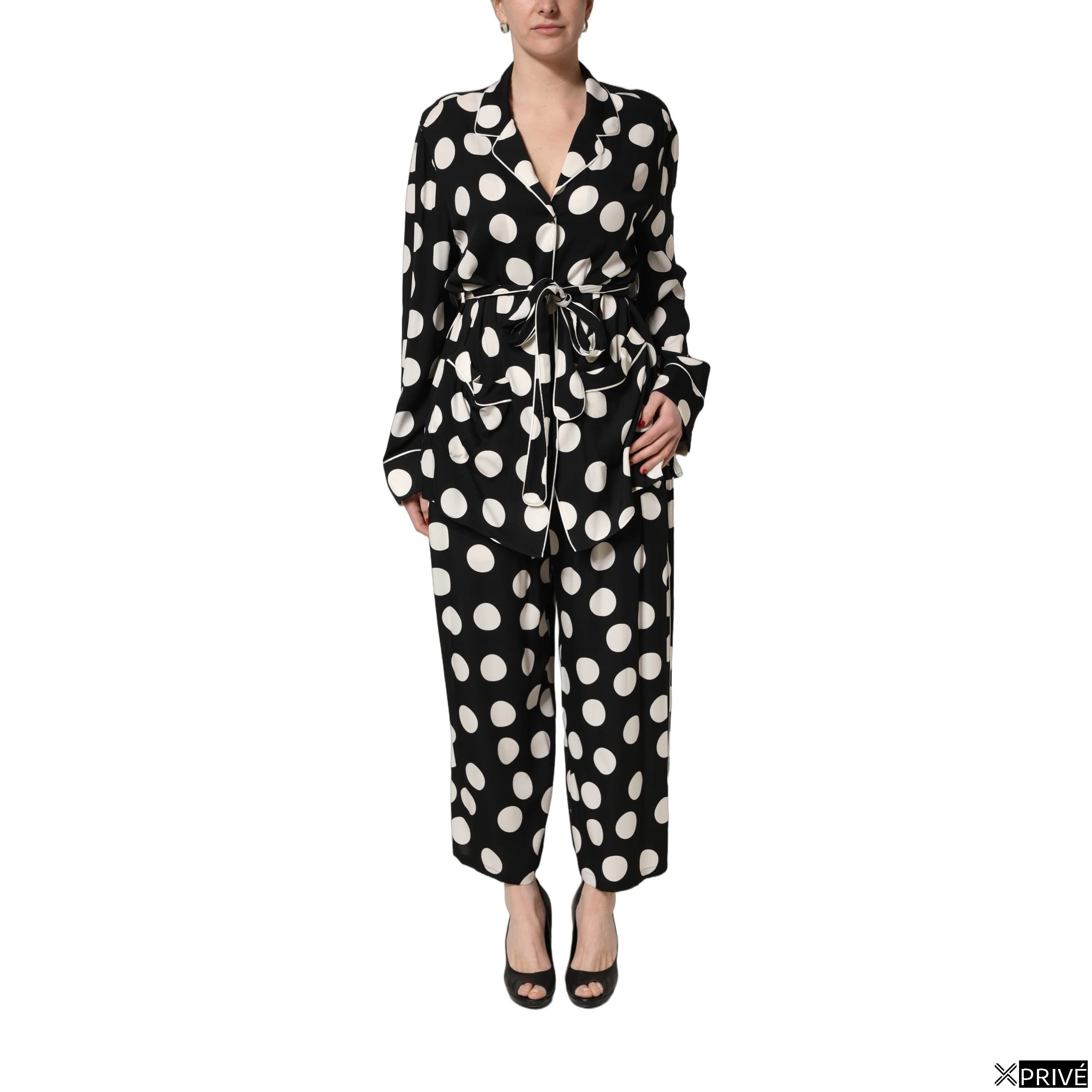 Top noir à pois blancs — 1