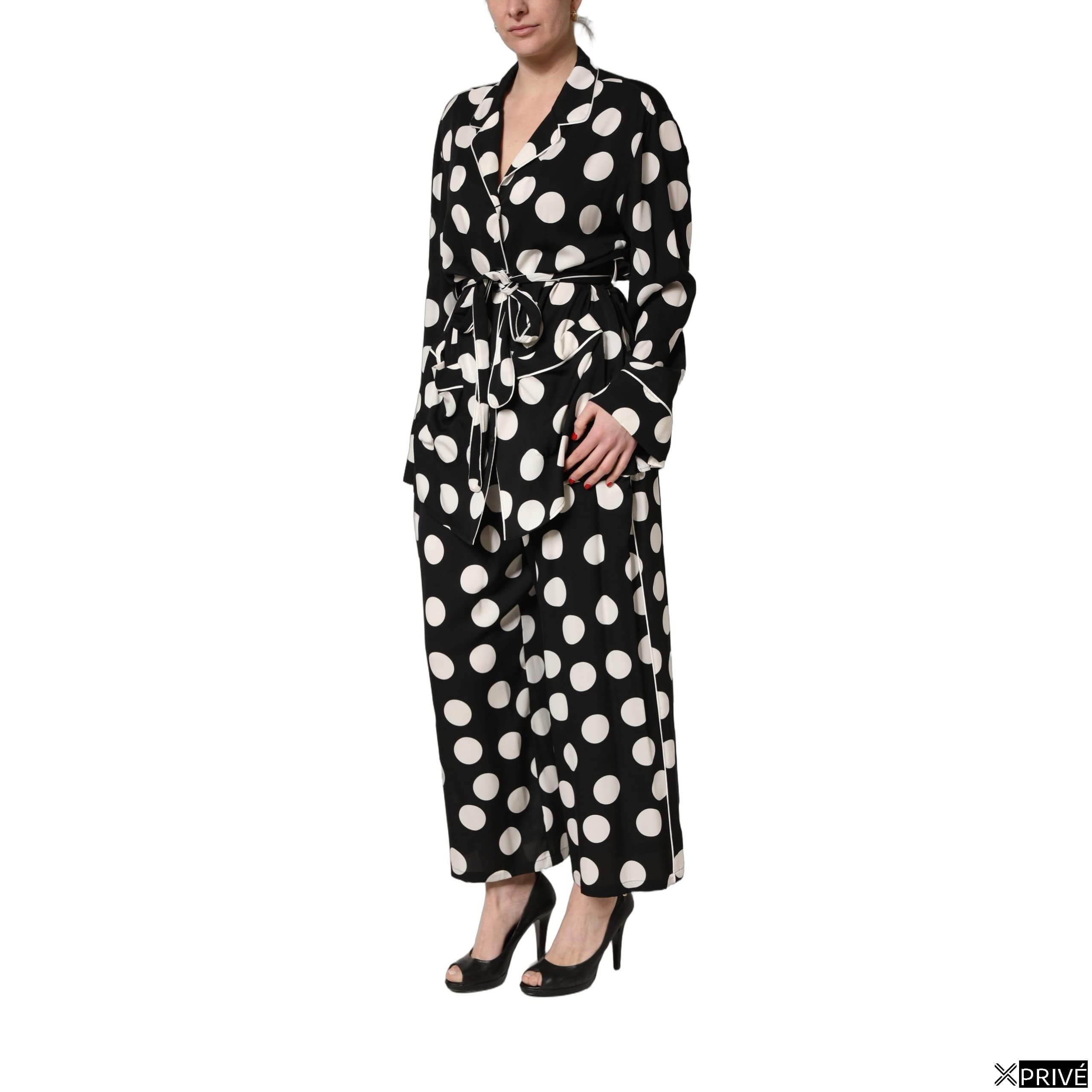Top noir à pois blancs — 3