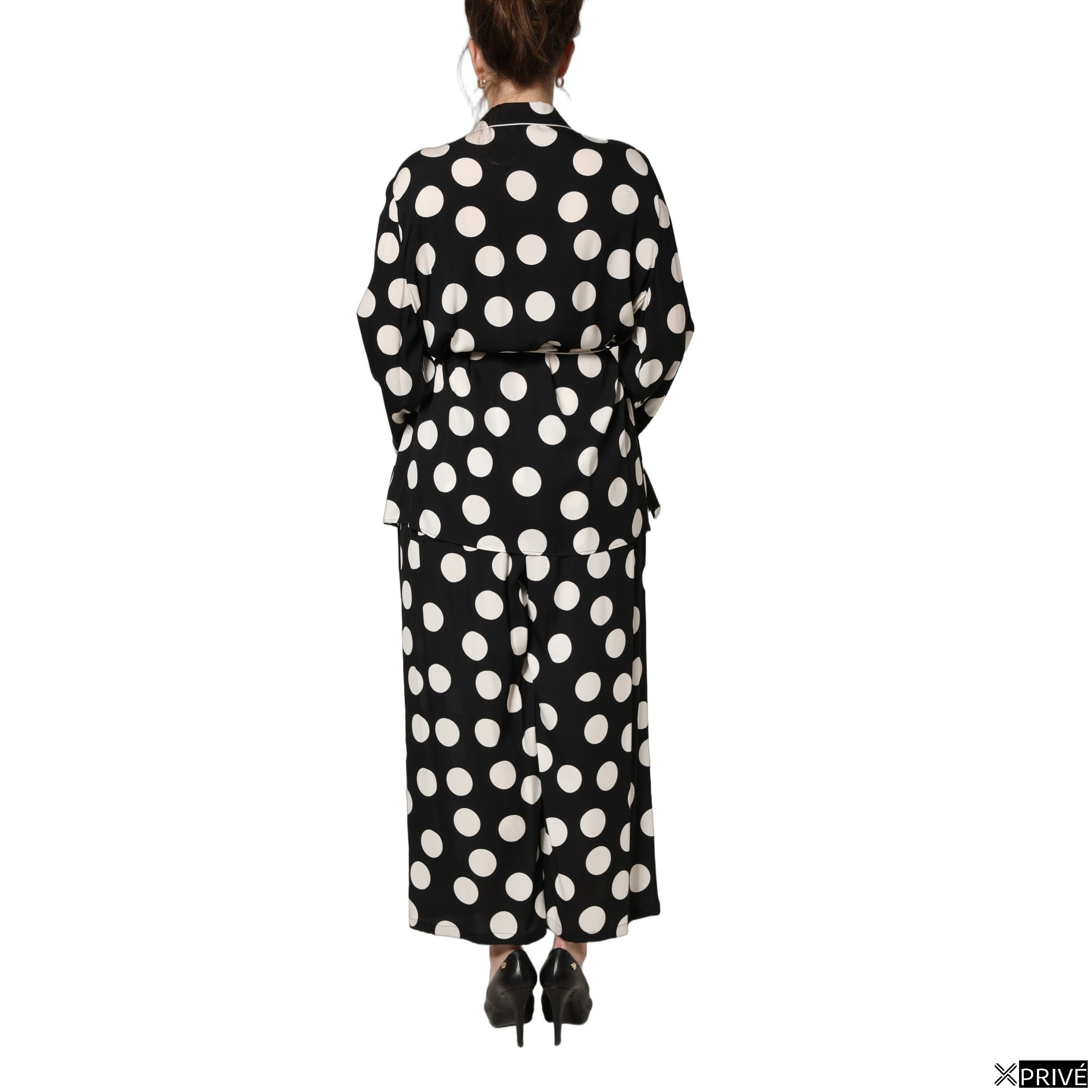 Top noir à pois blancs — 4