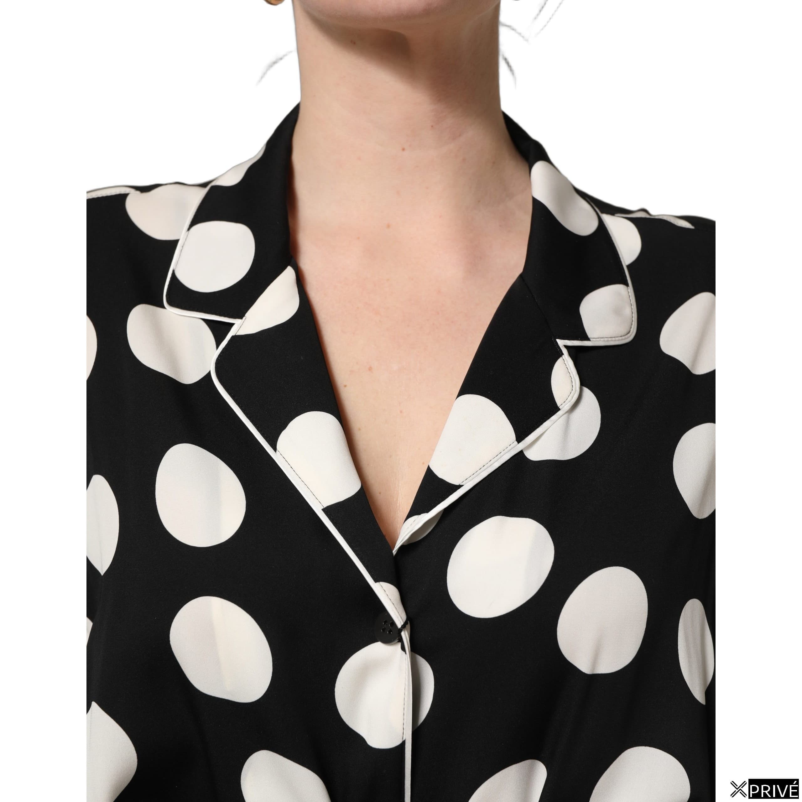 Top noir à pois blancs — 5