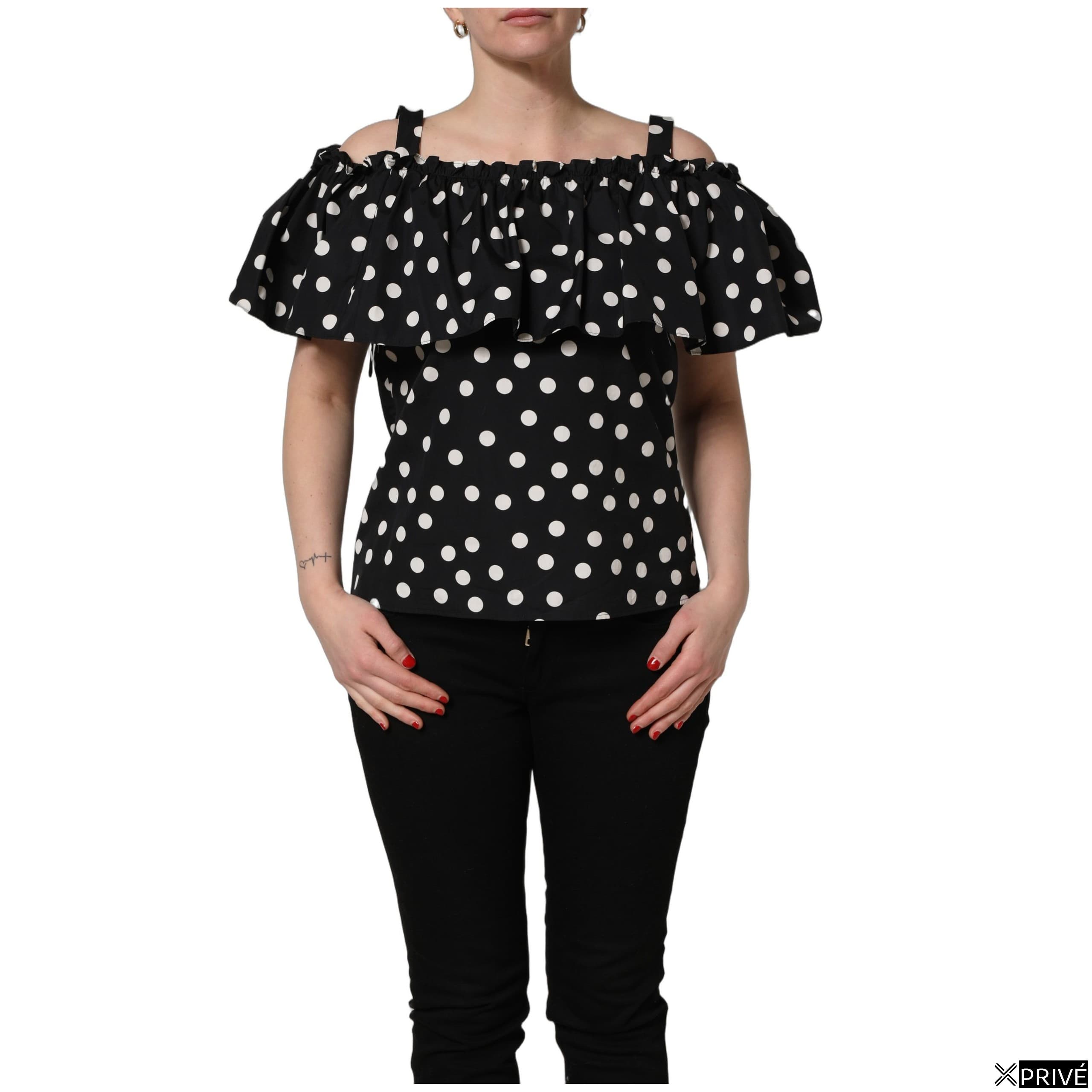 Chemise noire à pois blancs — 1