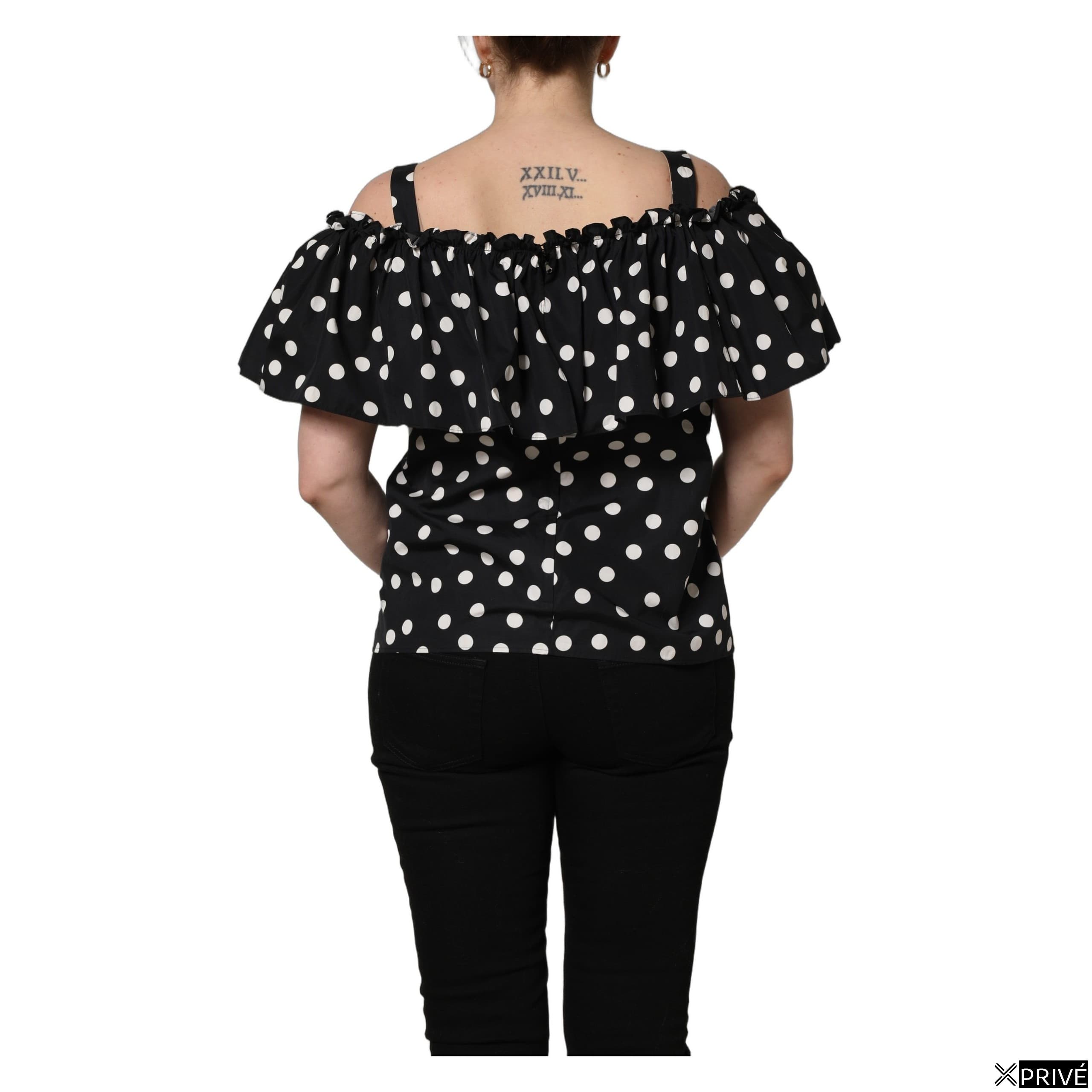 Chemise noire à pois blancs — 4