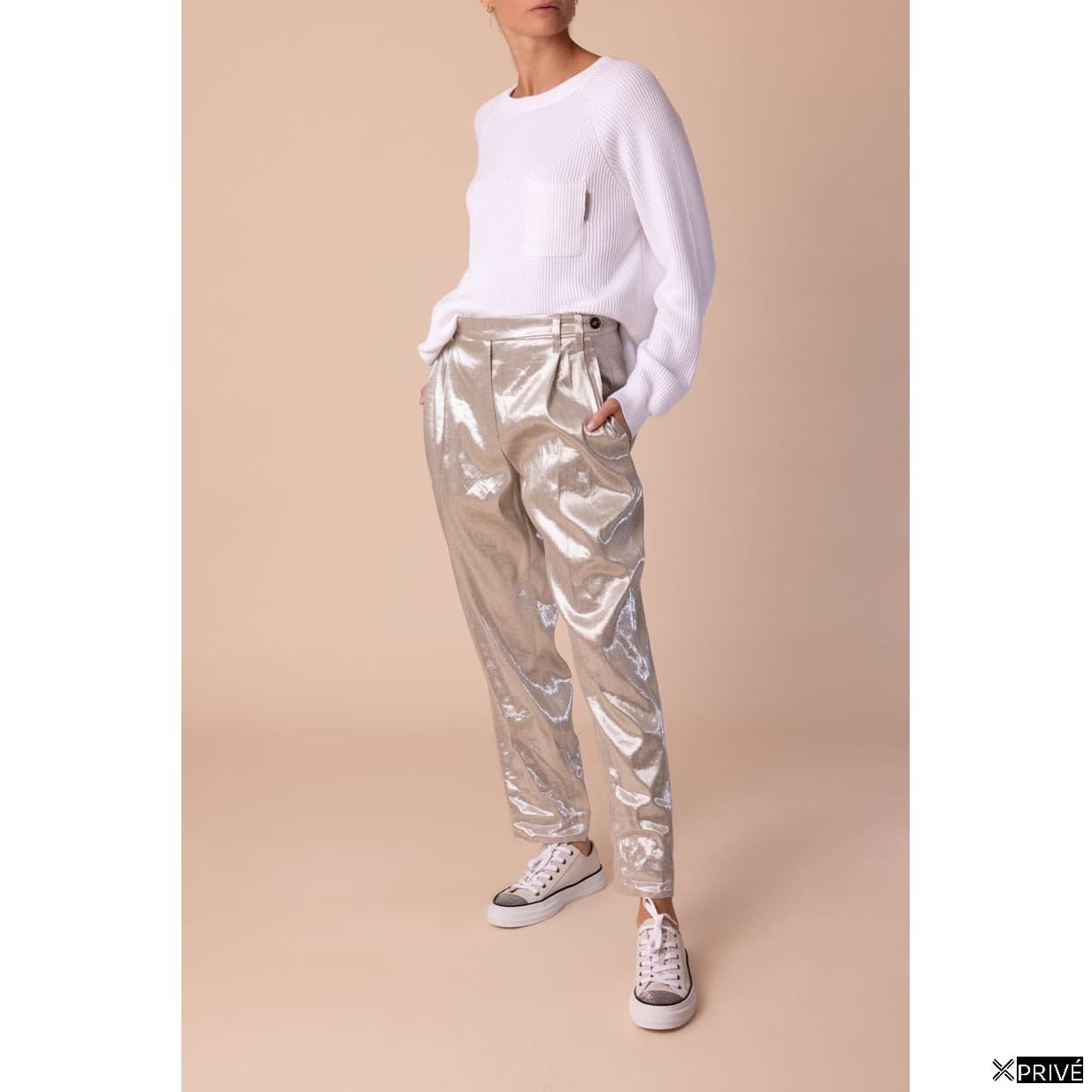 White Cotton Sweatshirt — 3
