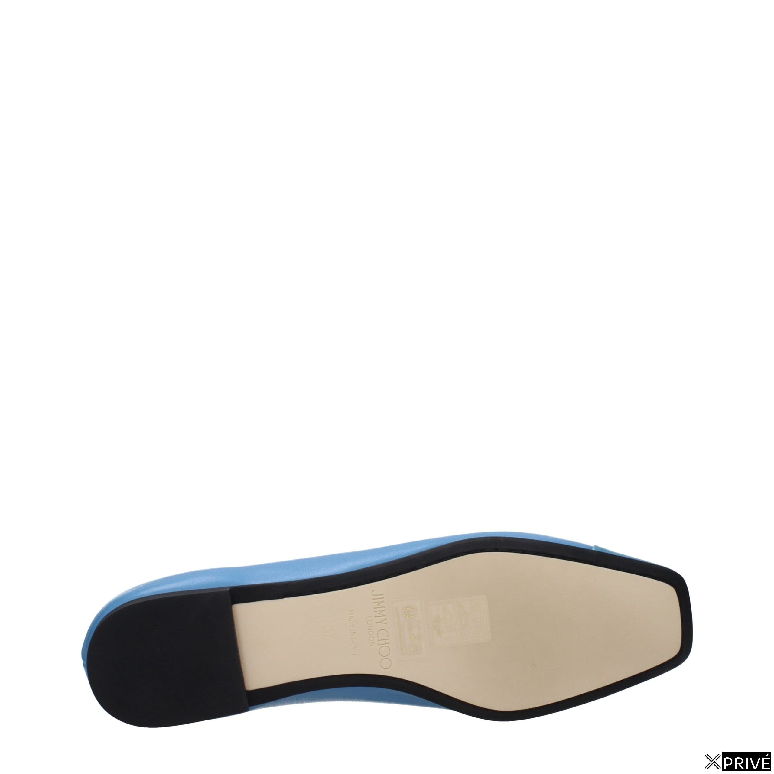 Chaussures plates bleu clair en Cuir — 5