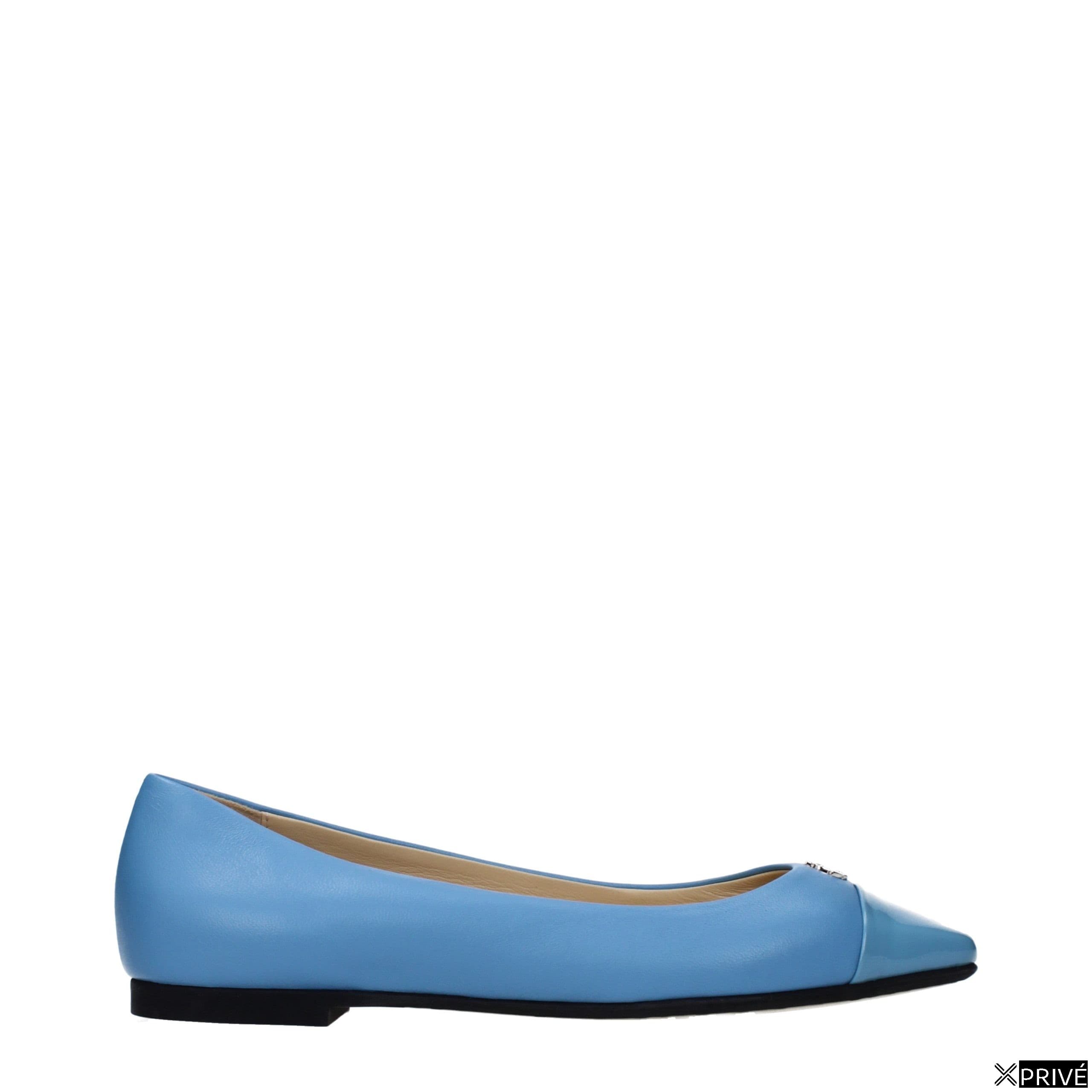 Chaussures plates bleu clair en Cuir — 1