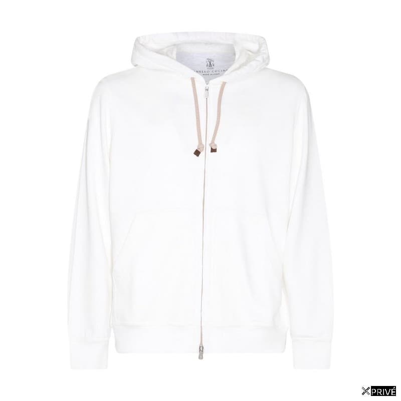 White Cotton Sweatshirt — 1