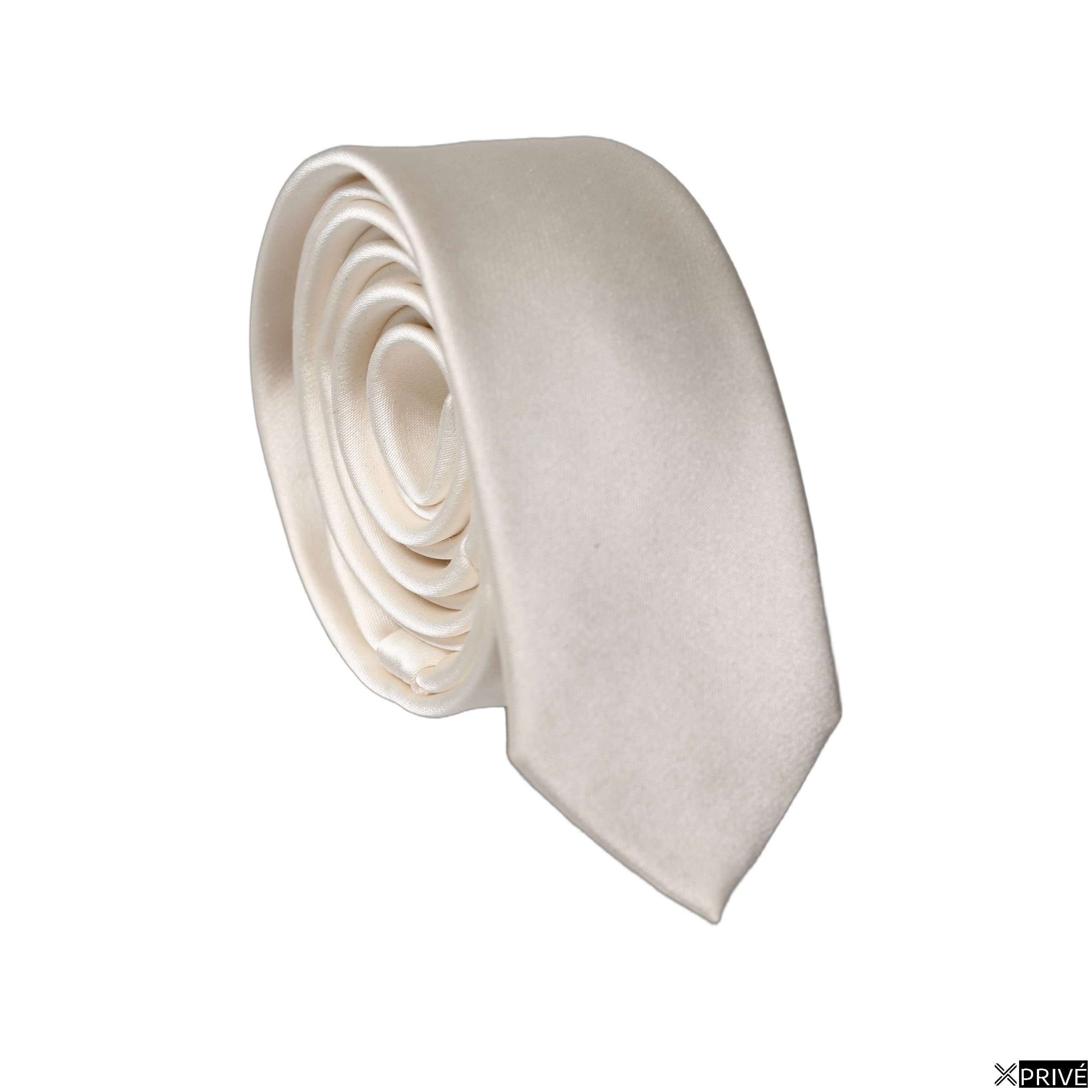 Cravate et nœud papillon blanc cassé — 1