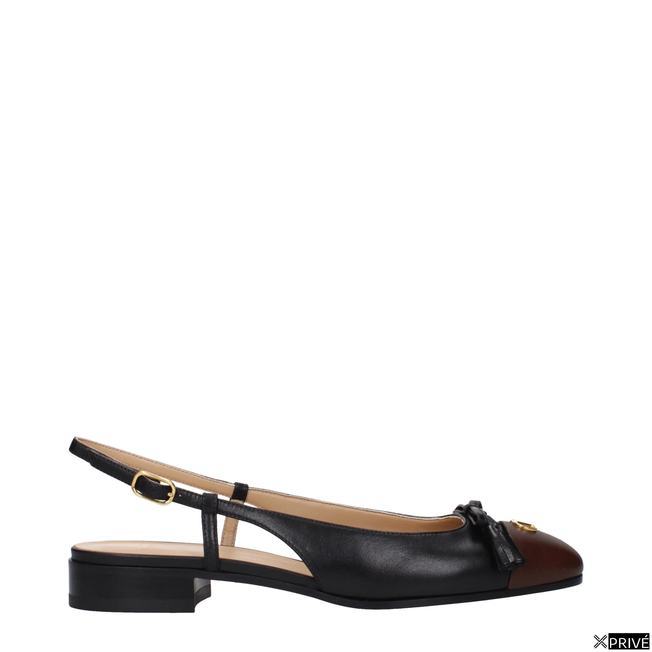 Chaussures plates noires en Cuir — 1