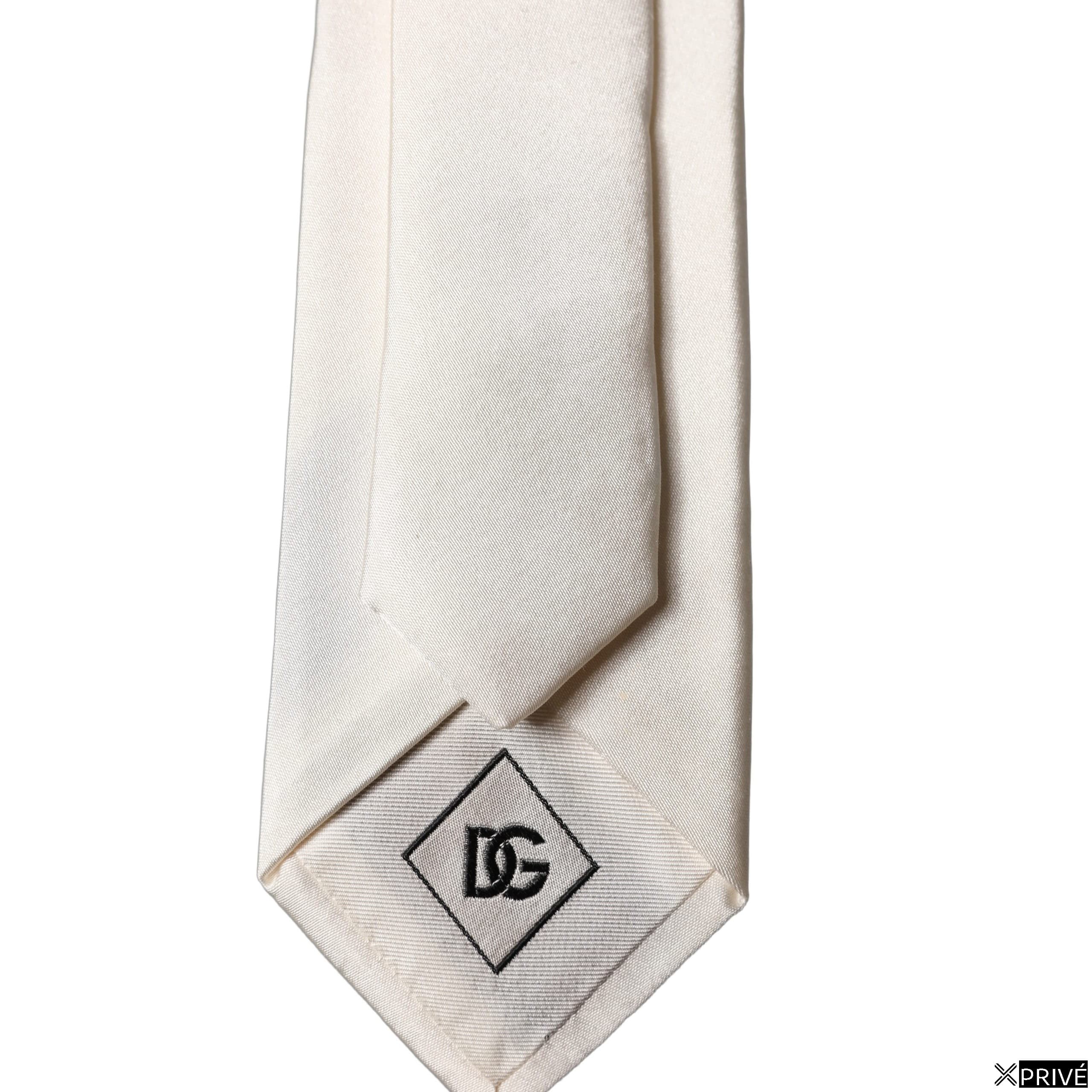 Cravate et nœud papillon blanc cassé — 3