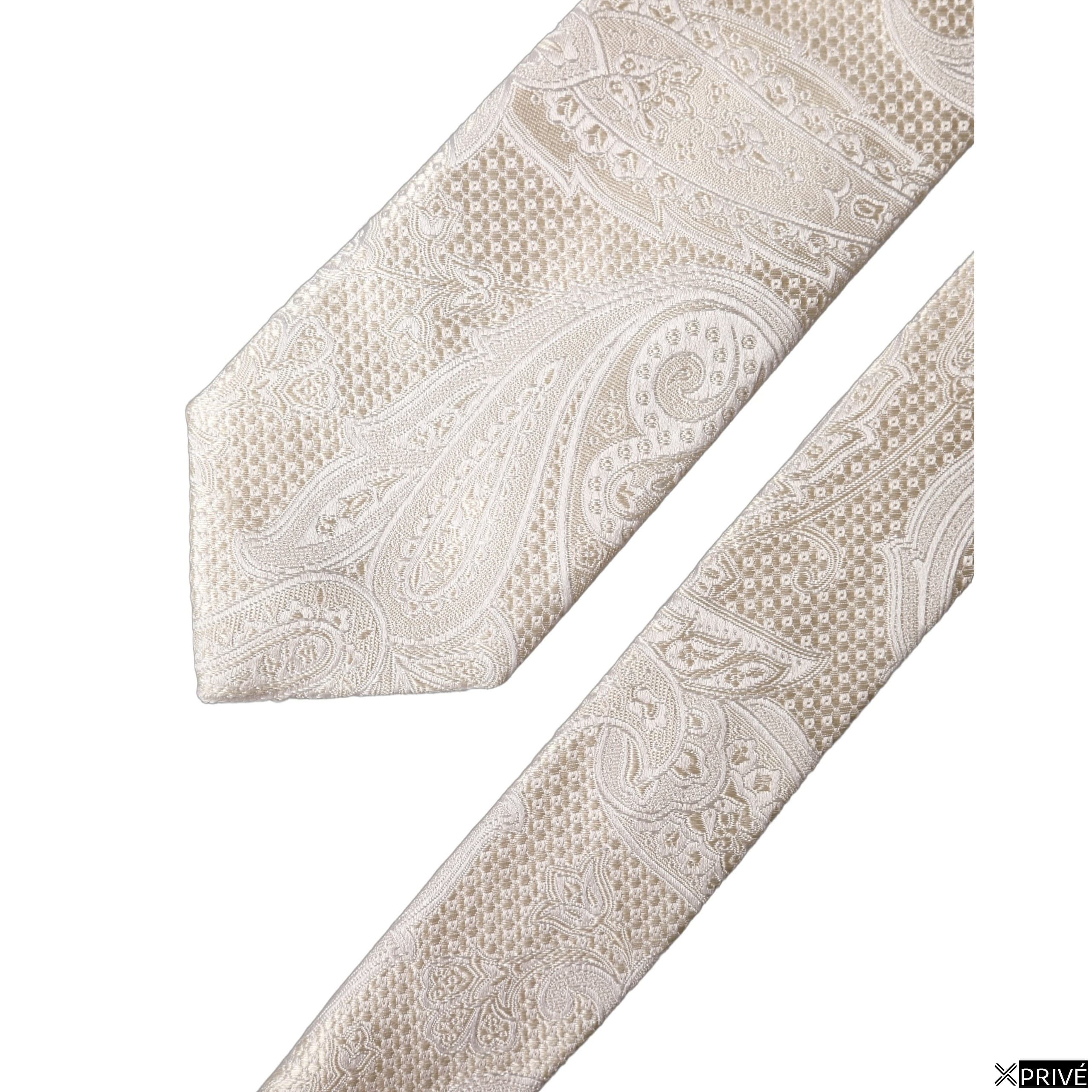 Cravate et nœud papillon blanc cassé — 4