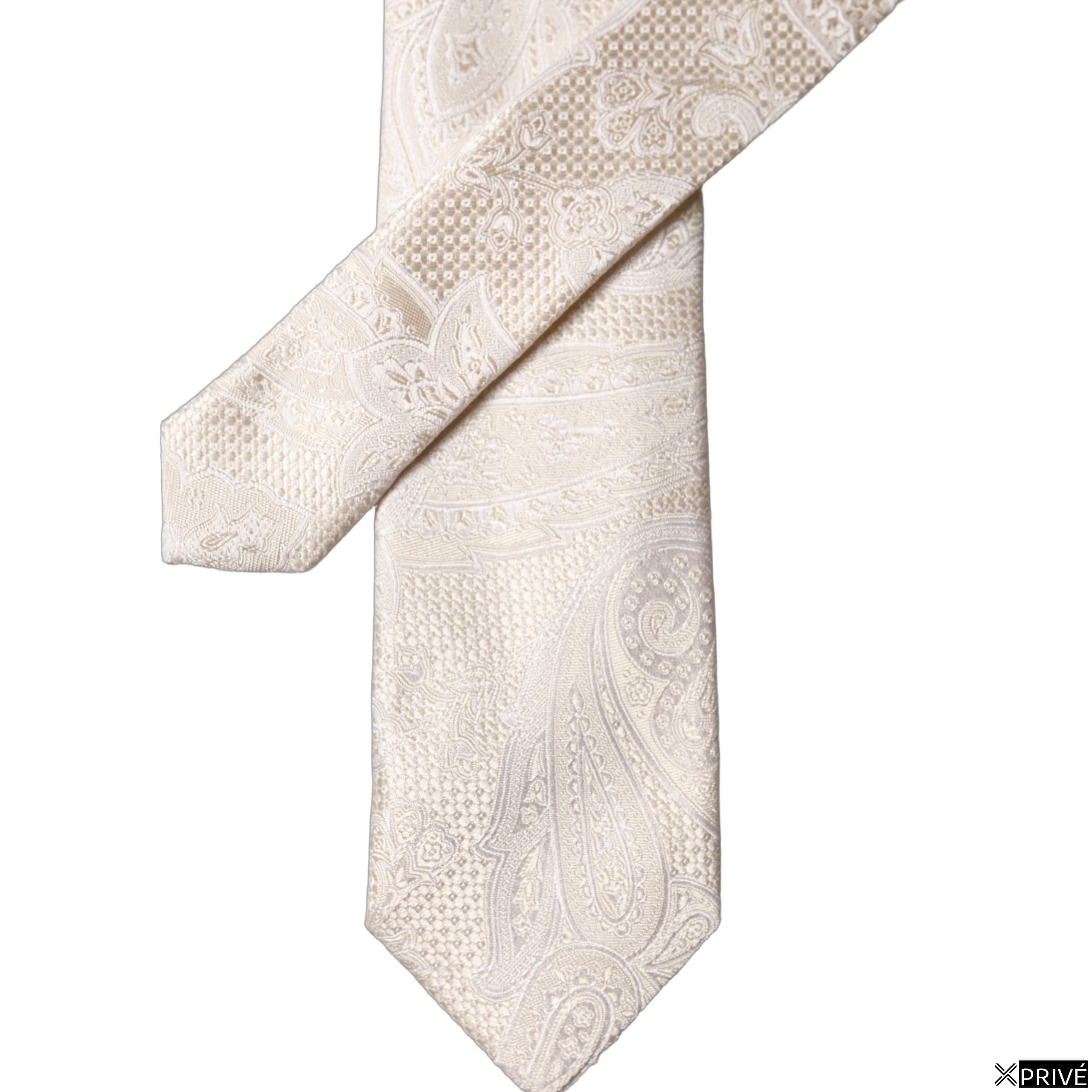 Cravate et nœud papillon blanc cassé — 5