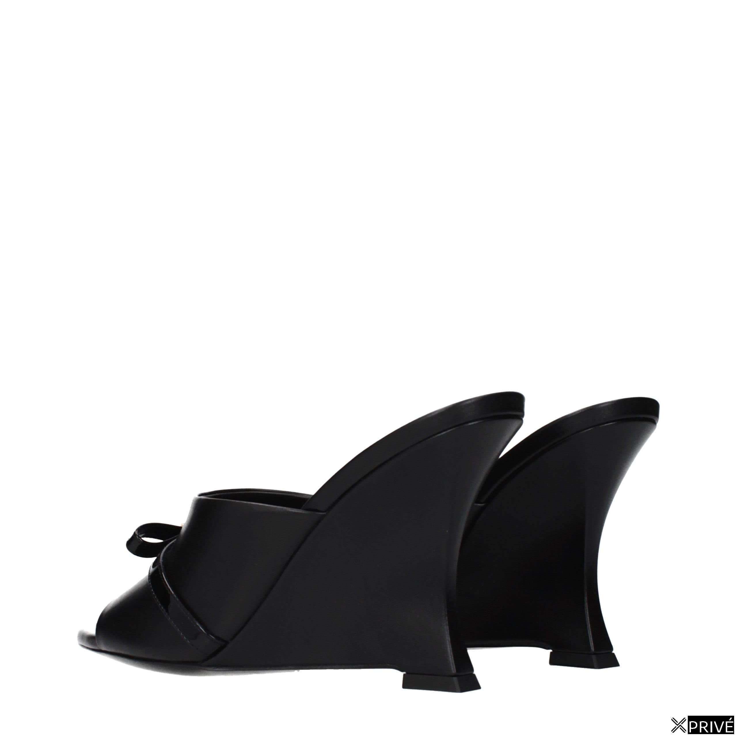 Chaussures compensées noires en Cuir — 4