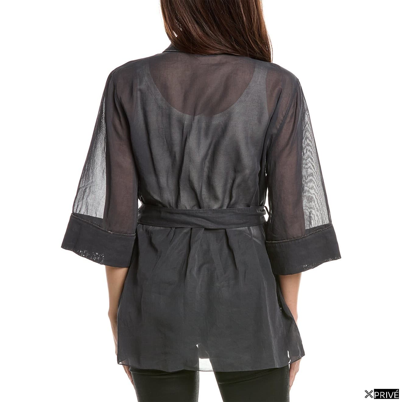 Black Cotton Sleveless Jacket — 2