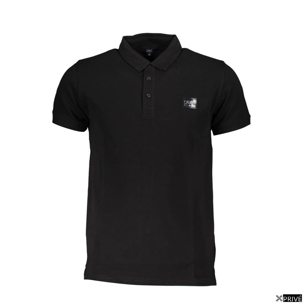 Black Cotton Men's Polo — 1