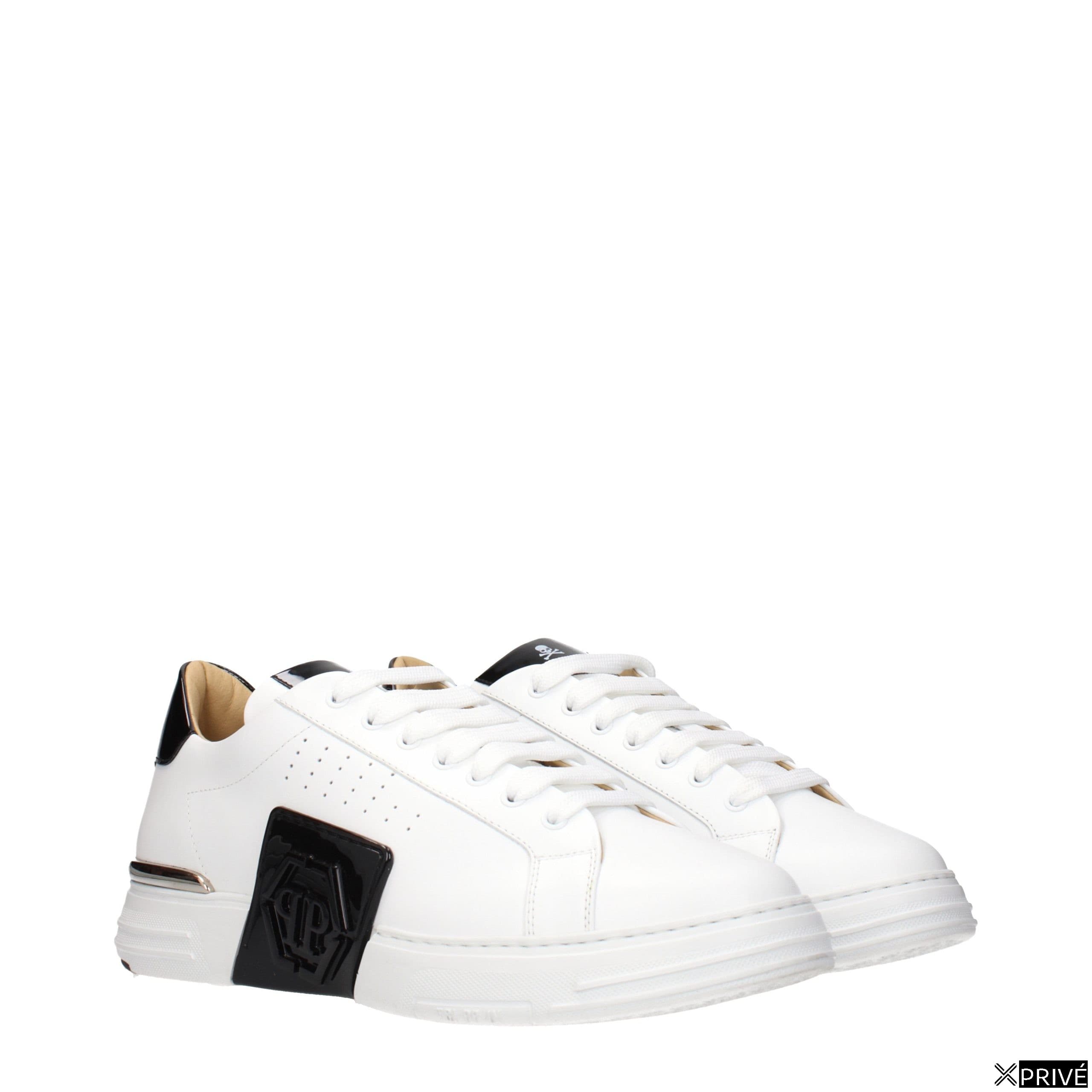 White Leather Low Top Sneakers — 2
