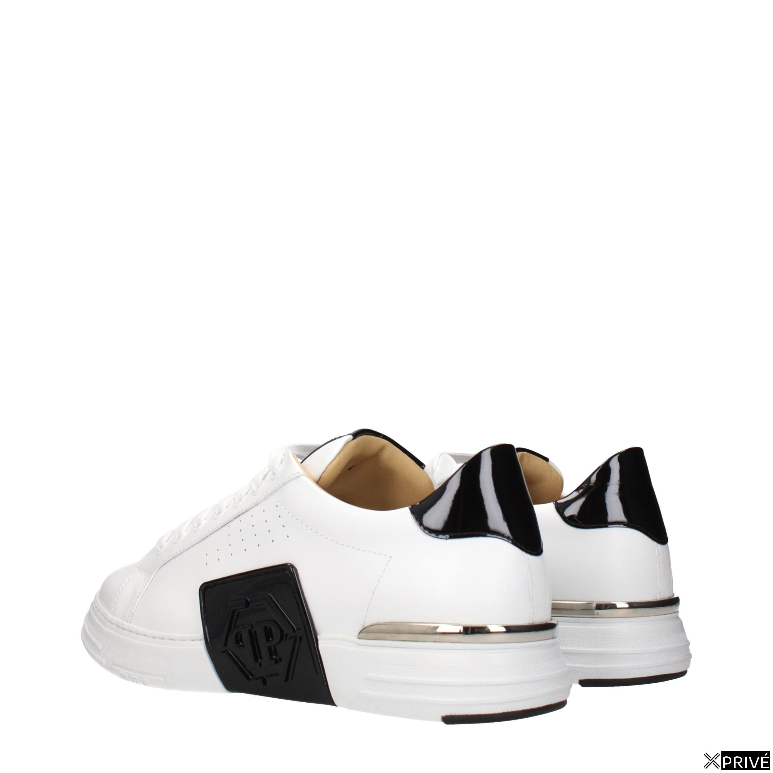 White Leather Low Top Sneakers — 4