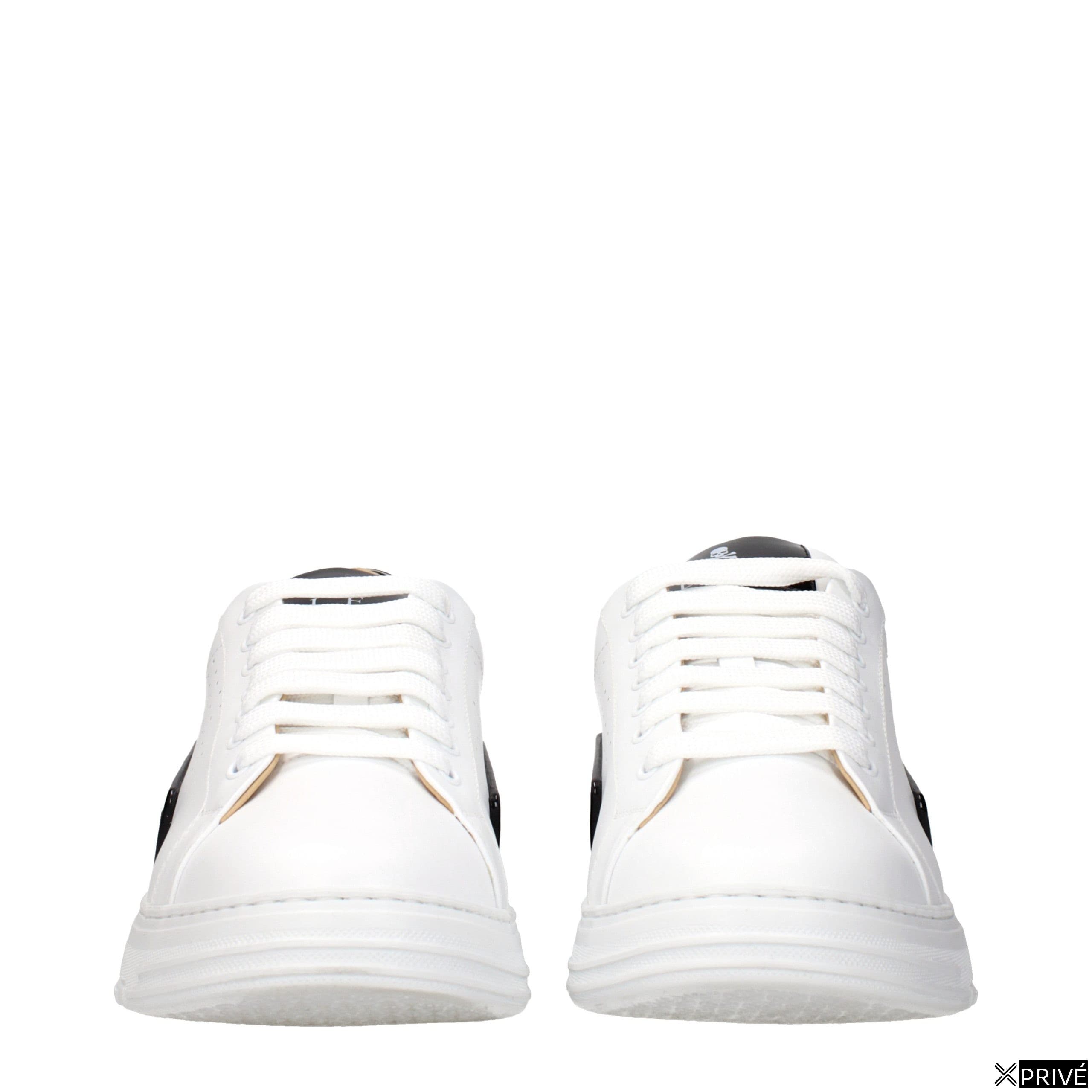White Leather Low Top Sneakers — 3