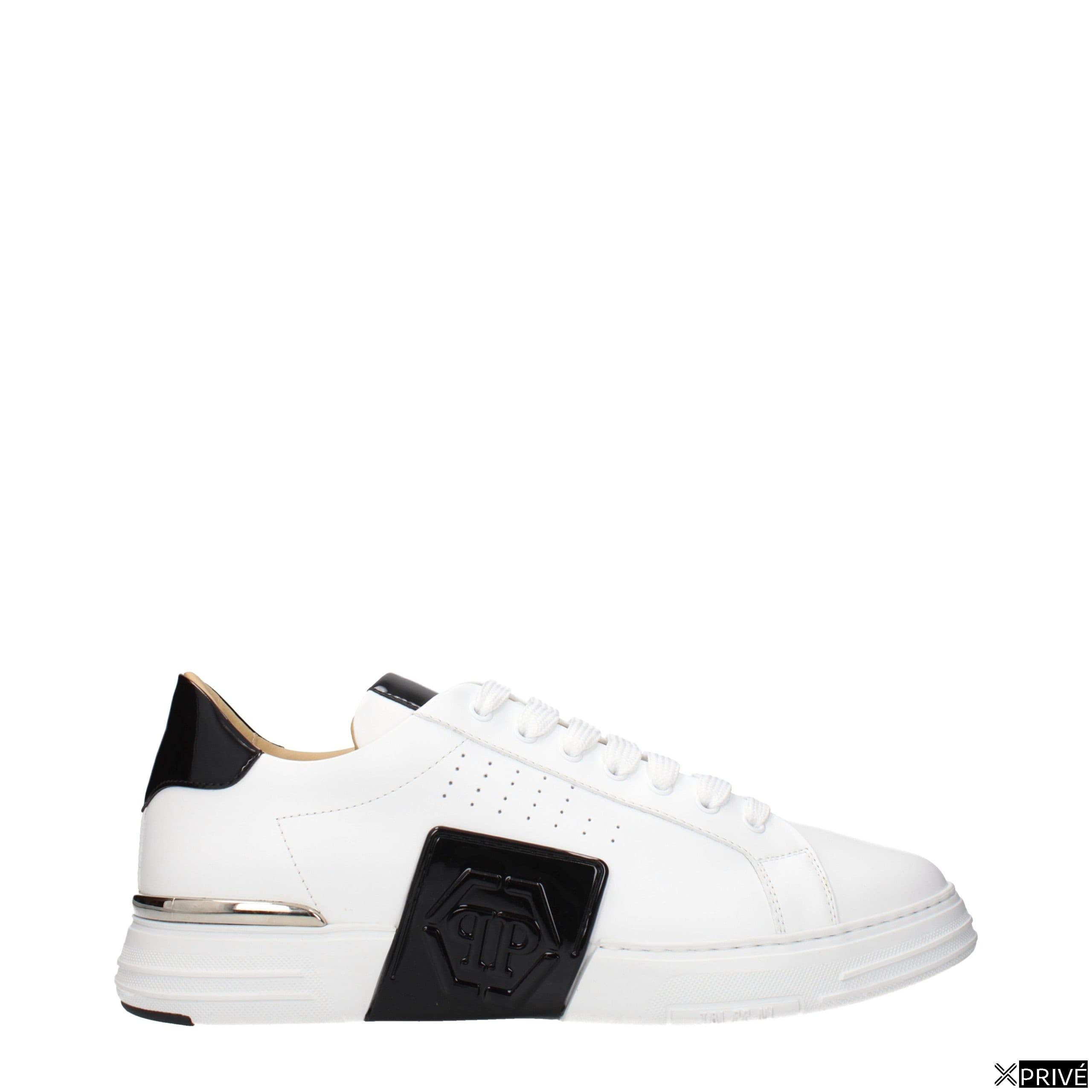 White Leather Low Top Sneakers — 1