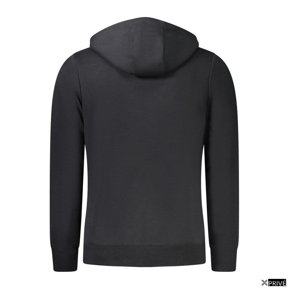 Black Cotton Men's Hooded Sweatshirt — 2